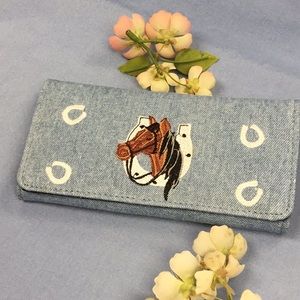 Embroidered Horse Trifold Wallet